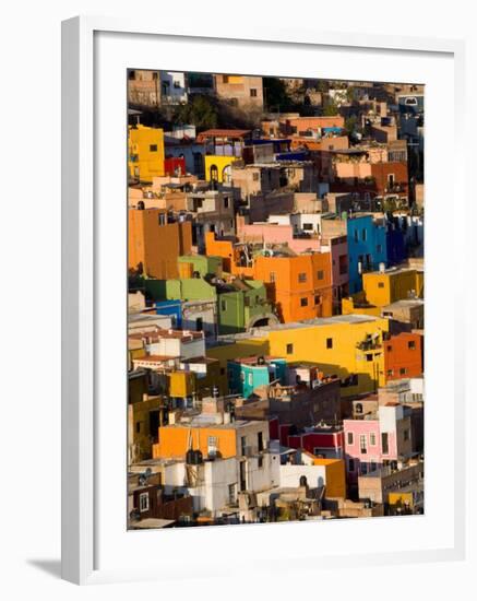 Steep Hill with Colorful Houses, Guanajuato, Mexico-Julie Eggers-Framed Photographic Print