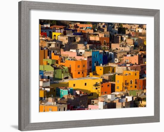 Steep Hill with Colorful Houses, Guanajuato, Mexico-Julie Eggers-Framed Photographic Print