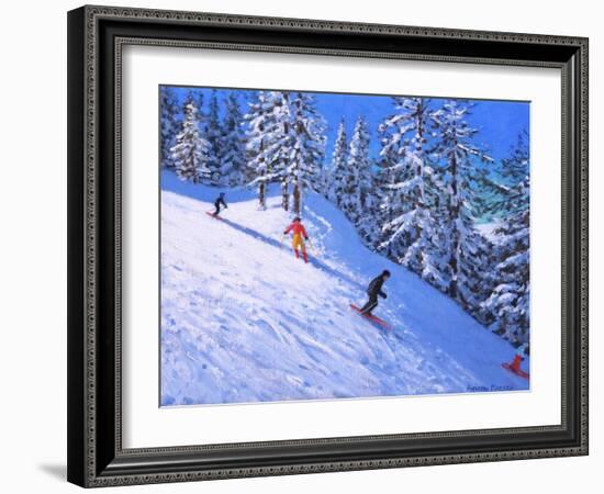 Steep slope,Les Arcs,France-Andrew Macara-Framed Giclee Print