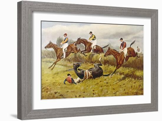 Steeplechase with Faller-George Wright-Framed Art Print