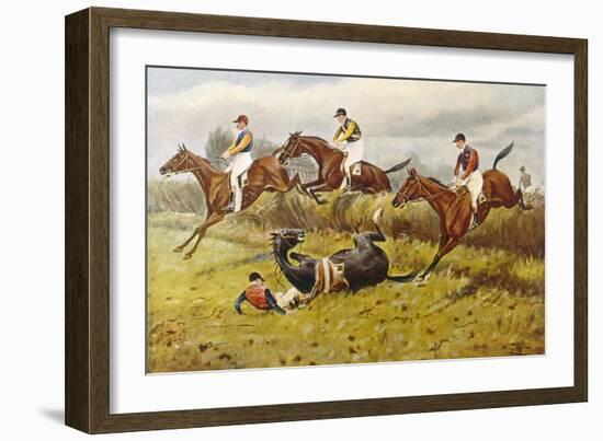 Steeplechase with Faller-George Wright-Framed Art Print