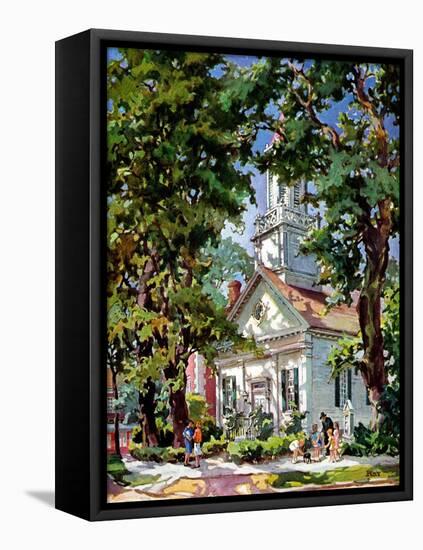 "Steepled Church,"April 1, 1939-G. Kay-Framed Premier Image Canvas