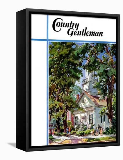 "Steepled Church," Country Gentleman Cover, April 1, 1939-G. Kay-Framed Premier Image Canvas