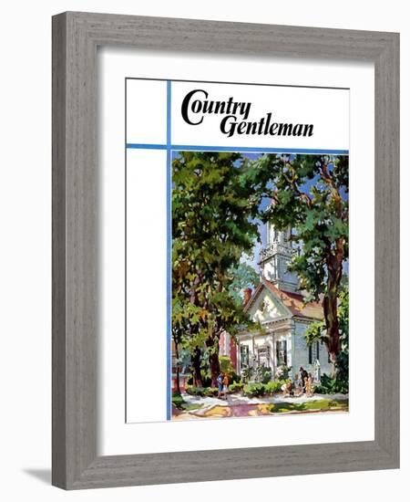 "Steepled Church," Country Gentleman Cover, April 1, 1939-G. Kay-Framed Giclee Print