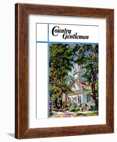 "Steepled Church," Country Gentleman Cover, April 1, 1939-G. Kay-Framed Giclee Print