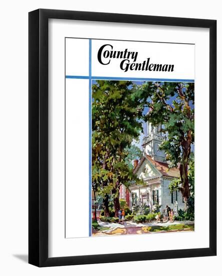 "Steepled Church," Country Gentleman Cover, April 1, 1939-G. Kay-Framed Giclee Print