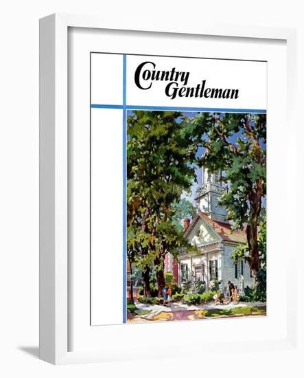 "Steepled Church," Country Gentleman Cover, April 1, 1939-G. Kay-Framed Giclee Print