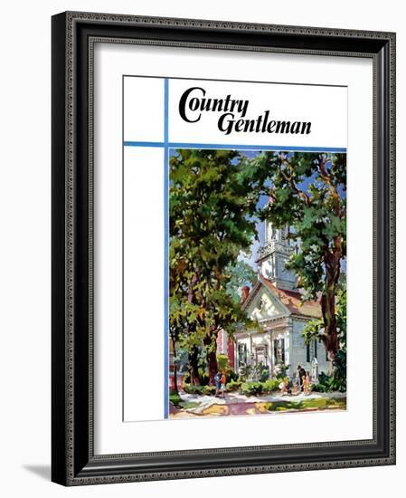 "Steepled Church," Country Gentleman Cover, April 1, 1939-G. Kay-Framed Giclee Print