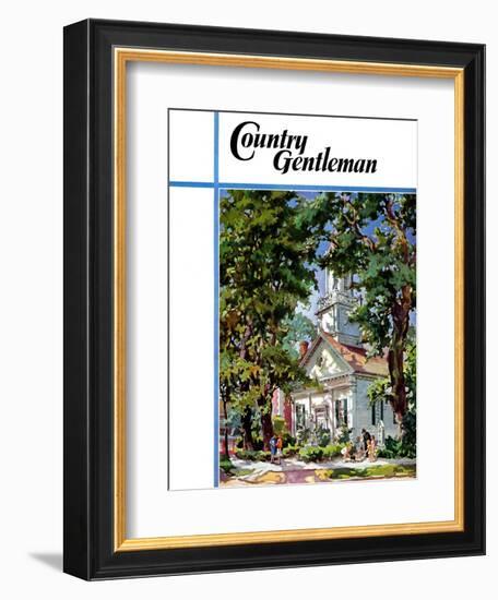 "Steepled Church," Country Gentleman Cover, April 1, 1939-G. Kay-Framed Giclee Print