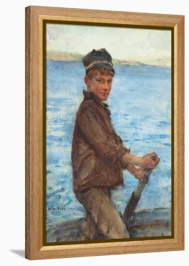 Steering the Punt, 1909-Henry Scott Tuke-Framed Premier Image Canvas