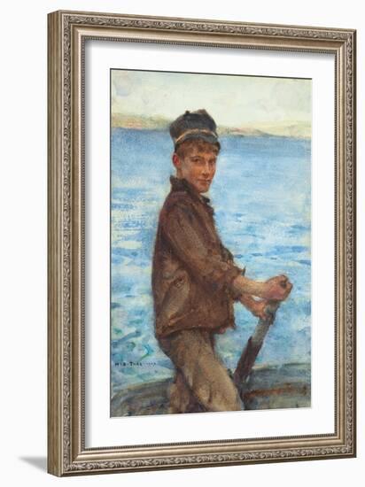 Steering the Punt, 1909-Henry Scott Tuke-Framed Giclee Print