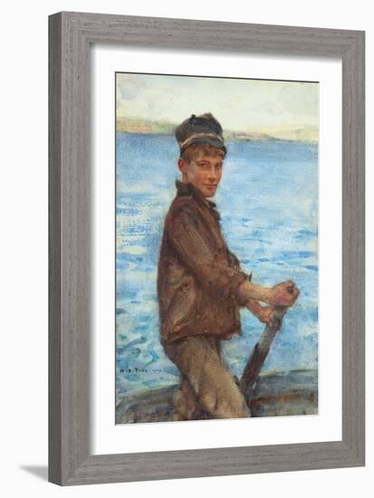 Steering the Punt, 1909-Henry Scott Tuke-Framed Giclee Print