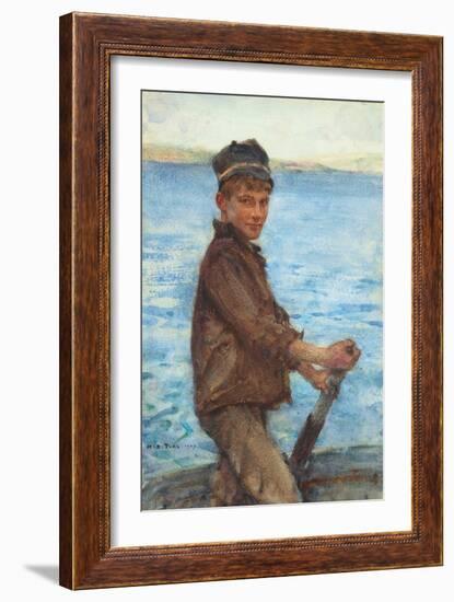 Steering the Punt, 1909-Henry Scott Tuke-Framed Giclee Print