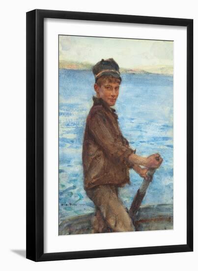 Steering the Punt, 1909-Henry Scott Tuke-Framed Giclee Print