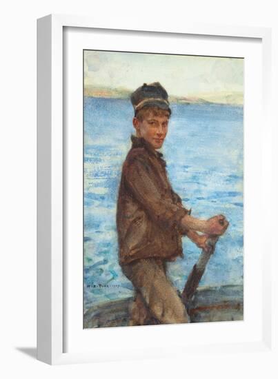 Steering the Punt, 1909-Henry Scott Tuke-Framed Giclee Print