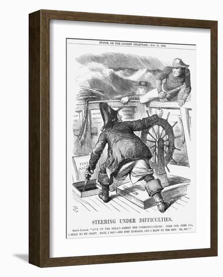 Steering under Difficulties, 1868-John Tenniel-Framed Giclee Print