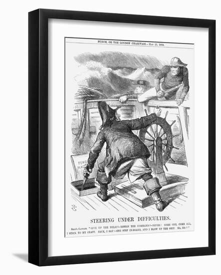 Steering under Difficulties, 1868-John Tenniel-Framed Giclee Print