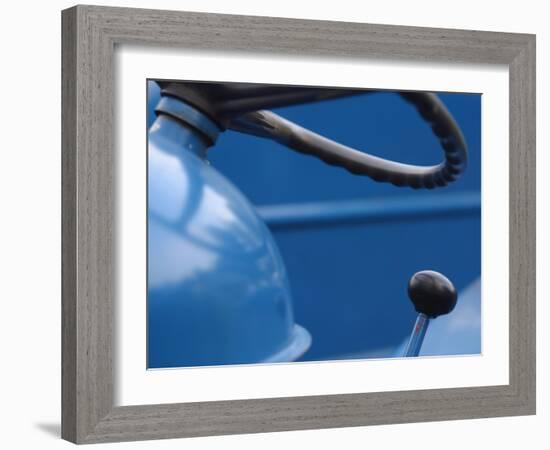 Steering Wheel and Gear Shift on Tractor-null-Framed Photographic Print