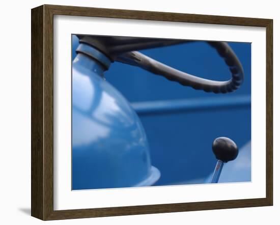 Steering Wheel and Gear Shift on Tractor-null-Framed Photographic Print