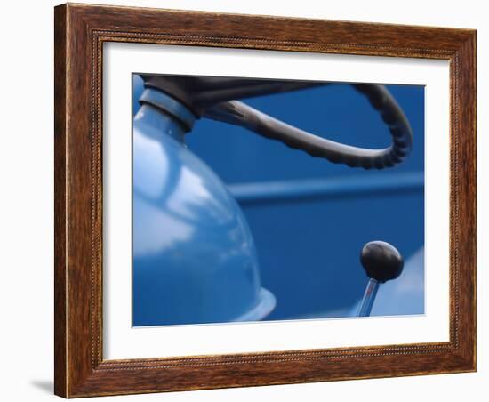 Steering Wheel and Gear Shift on Tractor-null-Framed Photographic Print