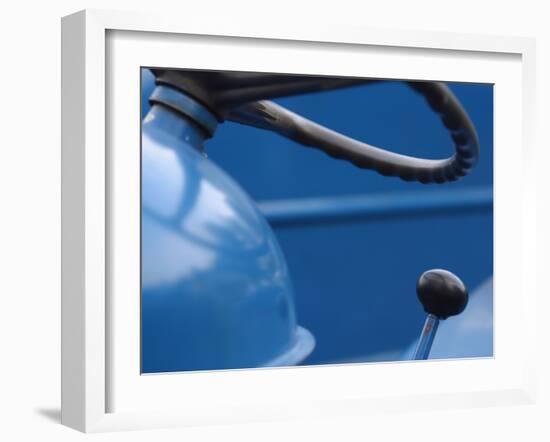 Steering Wheel and Gear Shift on Tractor-null-Framed Photographic Print