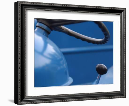 Steering Wheel and Gear Shift on Tractor-null-Framed Photographic Print