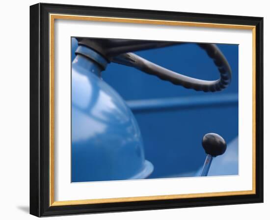 Steering Wheel and Gear Shift on Tractor-null-Framed Photographic Print