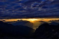 Sundown at Watzmann with Steinernes Meer, Loferer Steinberge, Central Alps-Stefan Sassenrath-Photographic Print