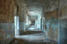 Corridor in an Abandoned Hospital in Beelitz-Stefan Schierle-Mounted Photographic Print