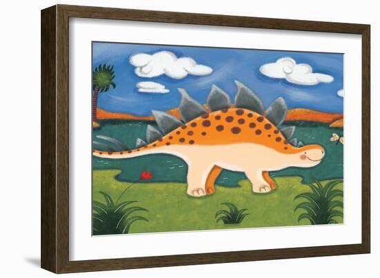 Steggy the Stegosaurus-Sophie Harding-Framed Art Print