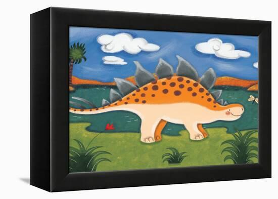 Steggy the Stegosaurus-Sophie Harding-Framed Stretched Canvas