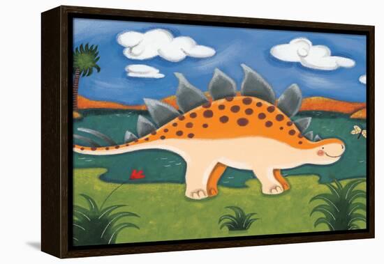 Steggy the Stegosaurus-Sophie Harding-Framed Stretched Canvas