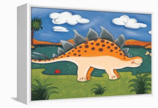 Steggy the Stegosaurus-Sophie Harding-Framed Stretched Canvas