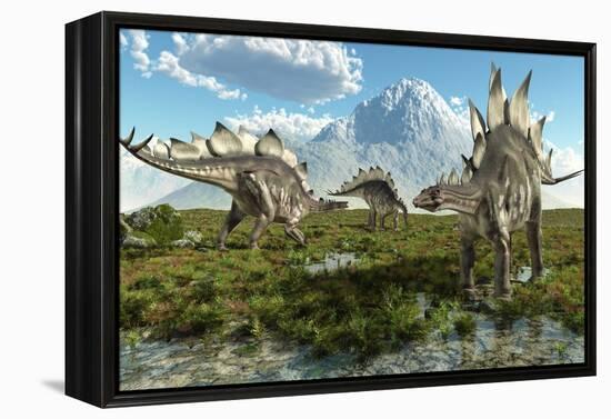 Stegosaurus Dinosaurs, Artwork-Roger Harris-Framed Premier Image Canvas