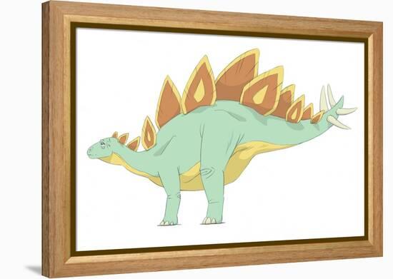 Stegosaurus Pencil Drawing with Digital Color-Stocktrek Images-Framed Stretched Canvas