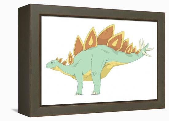 Stegosaurus Pencil Drawing with Digital Color-Stocktrek Images-Framed Stretched Canvas