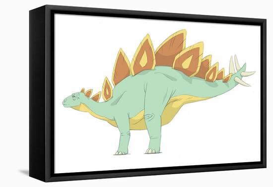 Stegosaurus Pencil Drawing with Digital Color-Stocktrek Images-Framed Stretched Canvas