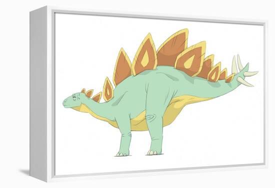 Stegosaurus Pencil Drawing with Digital Color-Stocktrek Images-Framed Stretched Canvas