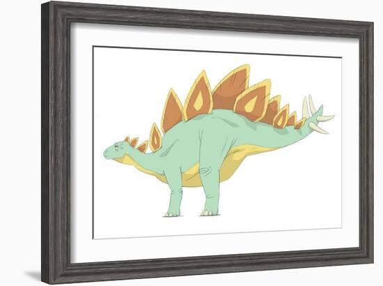 Stegosaurus Pencil Drawing with Digital Color-Stocktrek Images-Framed Art Print