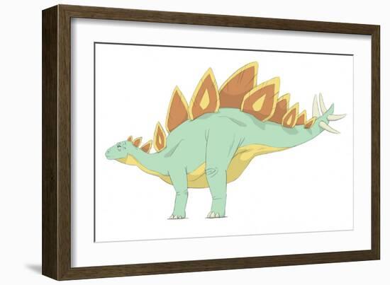 Stegosaurus Pencil Drawing with Digital Color-Stocktrek Images-Framed Art Print