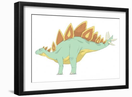 Stegosaurus Pencil Drawing with Digital Color-Stocktrek Images-Framed Art Print