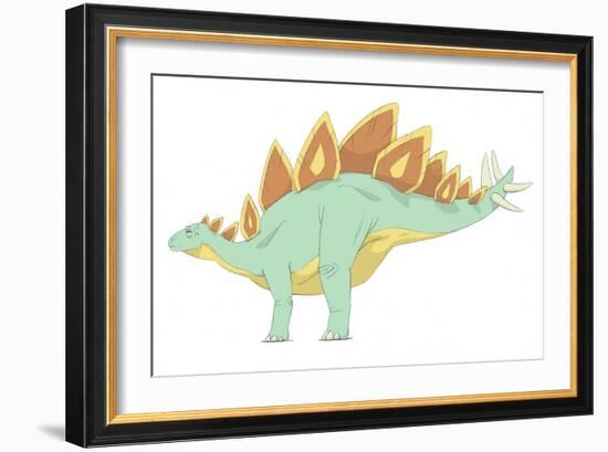 Stegosaurus Pencil Drawing with Digital Color-Stocktrek Images-Framed Art Print