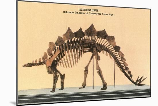 Stegosaurus Skeleton-null-Mounted Art Print