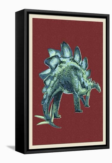 Stegosaurus-Lantern Press-Framed Stretched Canvas