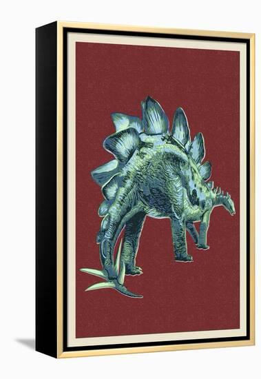 Stegosaurus-Lantern Press-Framed Stretched Canvas