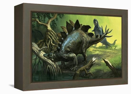 Stegosaurus-English School-Framed Premier Image Canvas