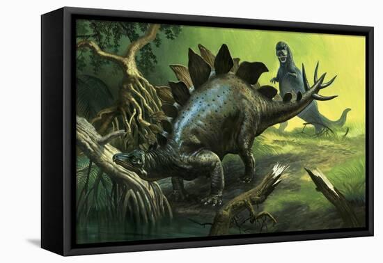 Stegosaurus-English School-Framed Premier Image Canvas