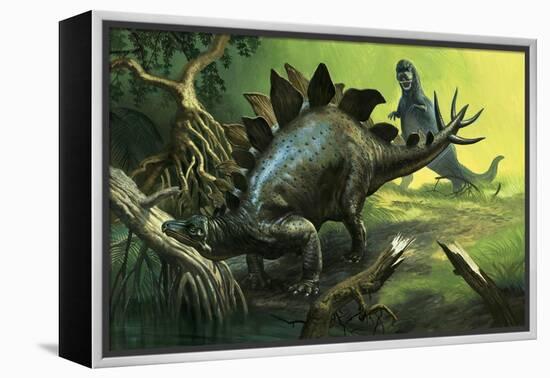 Stegosaurus-English School-Framed Premier Image Canvas