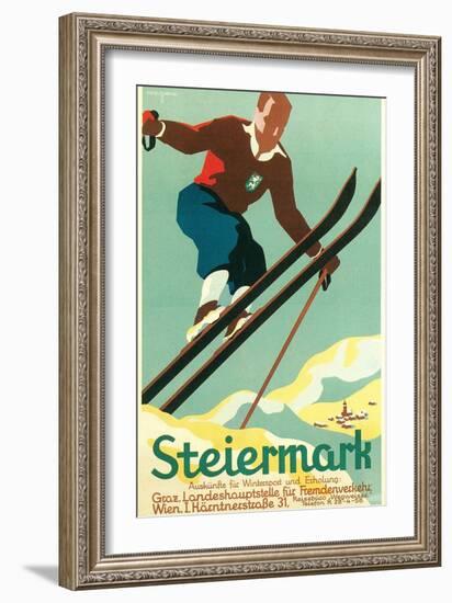 Steiermark Ski Poster-null-Framed Art Print