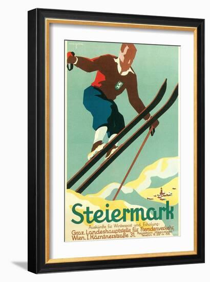 Steiermark Ski Poster-null-Framed Art Print